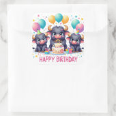 Gold Happy Birthday Classic Round Sticker (Tas)
