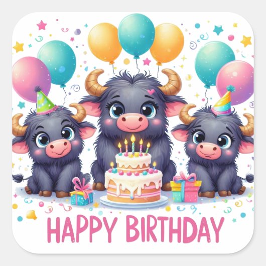 Gold Happy Birthday Classic Round Sticker (Voorkant)