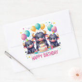 Gold Happy Birthday Classic Round Sticker (Envelop)