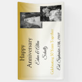 Gold Happy Jubileum Banner (Verticaal)