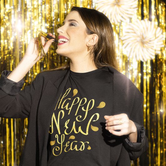Gold Happy Nieuwjaar T-shirt