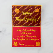 Gold Happy Thanksgiving-Herfst Feestdagen Kaart (Binnen)