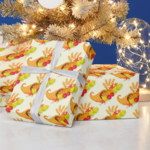 Gold Happy Thanksgiving Pumpkin Cadeaupapier