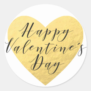 Gold hart Callygrafie Happy Valentine's Day Ronde Sticker