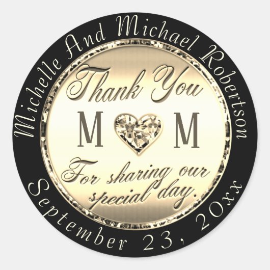 Gold Hartelijk dank, Klassieke Sticker (Voorkant)