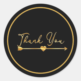 Gold Hartelijk dank met Arrow Circle Sticker