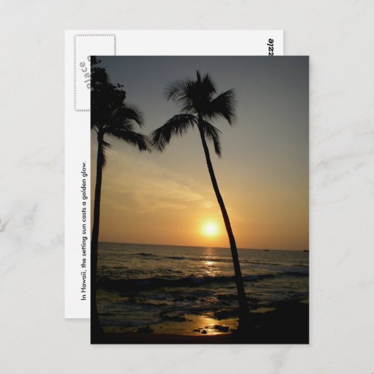 Gold Hawaiian Sunset Briefkaart (Voorkant / Achterkant)