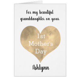  Gold Heart 1e Moederdag kleindochter