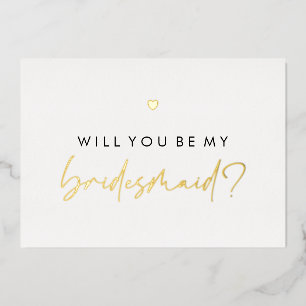 Gold Heart... ben je mijn Bridesmaid Folie Uitnodiging