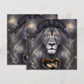 Gold Heart Cosmic Lion Kaart (Voorkant / Achterkant)