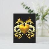 GOLD HEART DRAGONS BRIEFKAART (Staand voorkant)