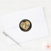Gold Heart en Black - The Future Mrs. Ronde Sticker (Envelop)