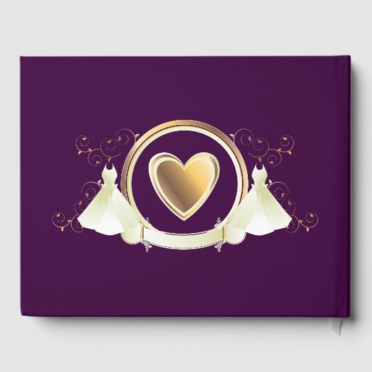 Gold Heart Femme Mariage | Livre d'or (Verso)