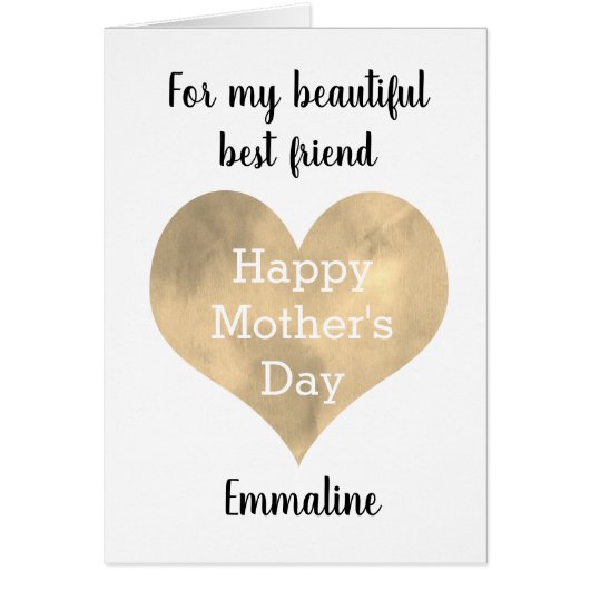 Gold Heart Fête des mères ami (Devant)