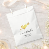 Gold Heart & Flèche Monogramme Mariage Faveur Sacs (Coupé)