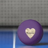 Gold Heart Geweldige gepersonaliseerd Pingpongballen (Net)