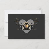 Gold Heart Homme Mariage | carte RSVP (Dos)