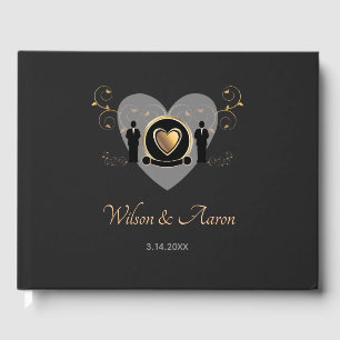 Gold Heart Homme Mariage Livre d'or