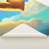 Gold Heart in Clouds Sherpa Blanket Deken (3/4)