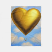 Gold Heart in de Sky Blanket Fleece Deken (Voorkant)