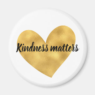 Gold Heart Kindness Materie inspirerend citaat Magneet