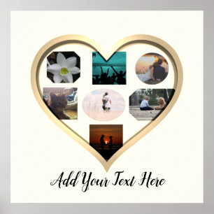 Gold Heart Lijst Photo Collage Poster