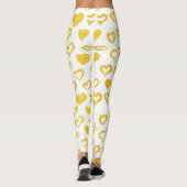 Gold Heart Lips Fun Cute Valentijn Leggings (Achterkant)