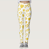 Gold Heart Lips Fun Cute Valentijn Leggings (Voorkant)