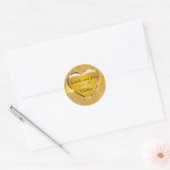 Gold Heart Love et Merci Sticker Mariage (Enveloppe)
