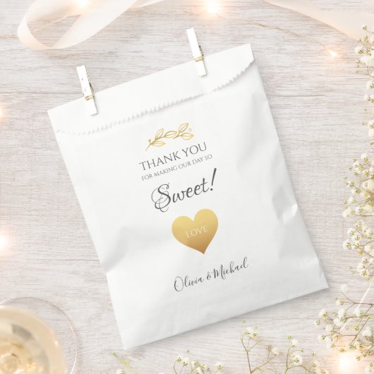 Gold Heart Make Day Sweet Wedding Bedankzakje (Geknipt)