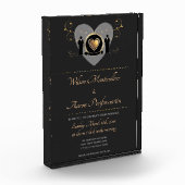 Gold Heart Mannelijke bruiloft Uitnodiging Keepsak Fotoblokken (Links)