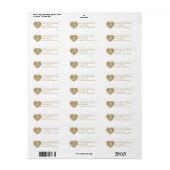 Gold Heart Monogram Eigen terugkeeradres Etiket (Full Sheet)