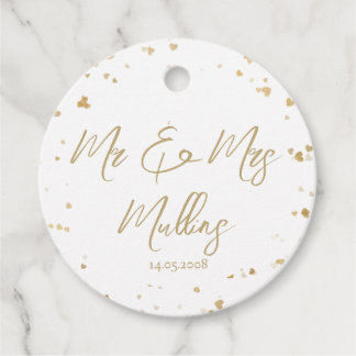 Gold Heart “Mr & Mrs” Wedding Bedankjes Labels