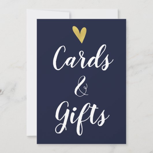 Gold Heart | Panneau Cartes et cadeaux de marine (Devant)