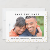Gold Heart Photo Save the Date Kaart (Voorkant)