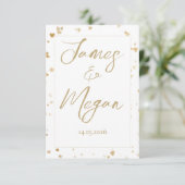Gold Heart Save the Date Cards (Debout devant)