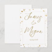 Gold Heart Save the Date Cards (Devant / Derrière)