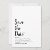 Gold Heart Script Save the Date Definition Kaart (Voorkant)