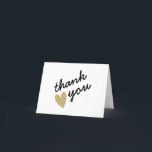 Gold Heart Simple Sincere Merci<br><div class="desc">Simple et sincère,  ce design de remerciement note dispose d'une police de script décontracté et d'un coeur d'or. Ces cartes sont idéales pour rester à portée de main quand vous voulez express vos remerciements à vos amis,  famille,  collègues et plus encore.</div>