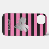 Gold Heart Striped Personalized Case-Mate iPhone Case (Achterkant (horizontaal))