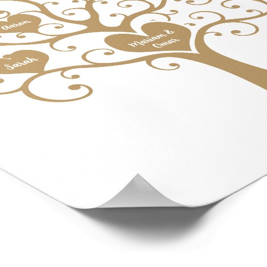 Gold Heart-structuur Poster (Hoek)