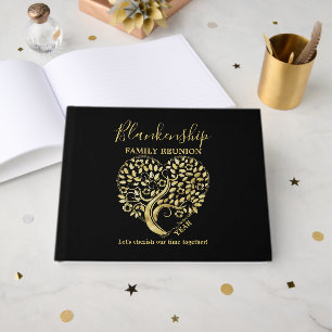 Gold Heart Tree Family Reunion Party Essentials Go Gastenboek