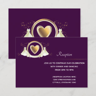 Gold Heart Vrouw bruiloft ontvangstkaart Kaart