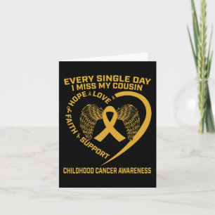 Gold Heart Wings Childhood Cancer Awareness I Miss Kaart