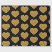 Gold Heart Wrapping Paper Cadeaupapier (Vlak)