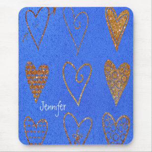 Gold Hearts - Aangepaste Muismat