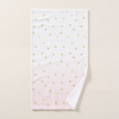 Gold Hearts Blush Pink Ombre (Serviette à main)