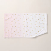 Gold Hearts Blush Pink Ombre (Serviette à main)