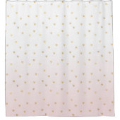 Gold Hearts Blush Pink Ombre Douchegordijn (Voorkant)