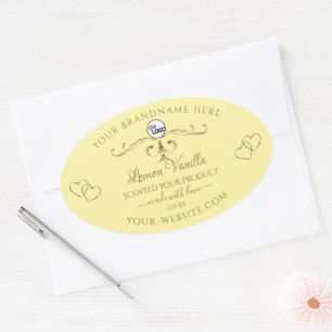 Gold  Hearts Cream Product Labels met Logo